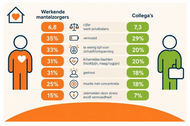 Werkende mantelzorgers versus collega's